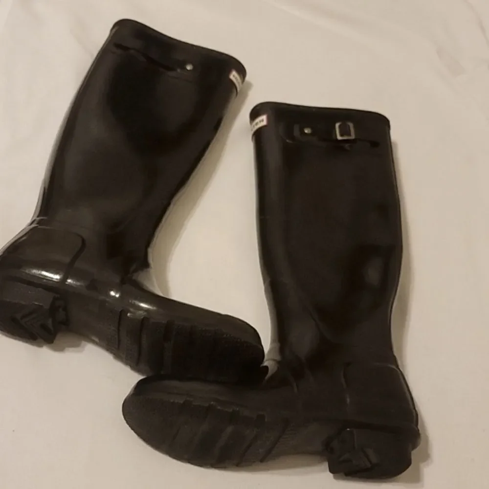 Hunter boots tall high gloss. Size 7